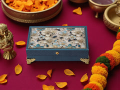 Royal Blue Floral Cash Box