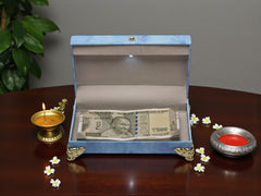 Royal Blue Peacock Cash Box