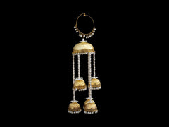 Royal Golden Dome Bridal Kaleera with Pearl Danglers
