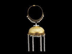 Royal Golden Dome Bridal Kaleera with Pearl Danglers