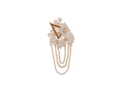 Royal Pearl & Kundan Groom's Brooch - Peach