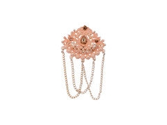 Royal Pearl & Kundan Groom's Brooch - Peach