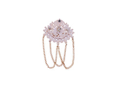 Royal Pearl & Kundan Groom's Brooch - Peach