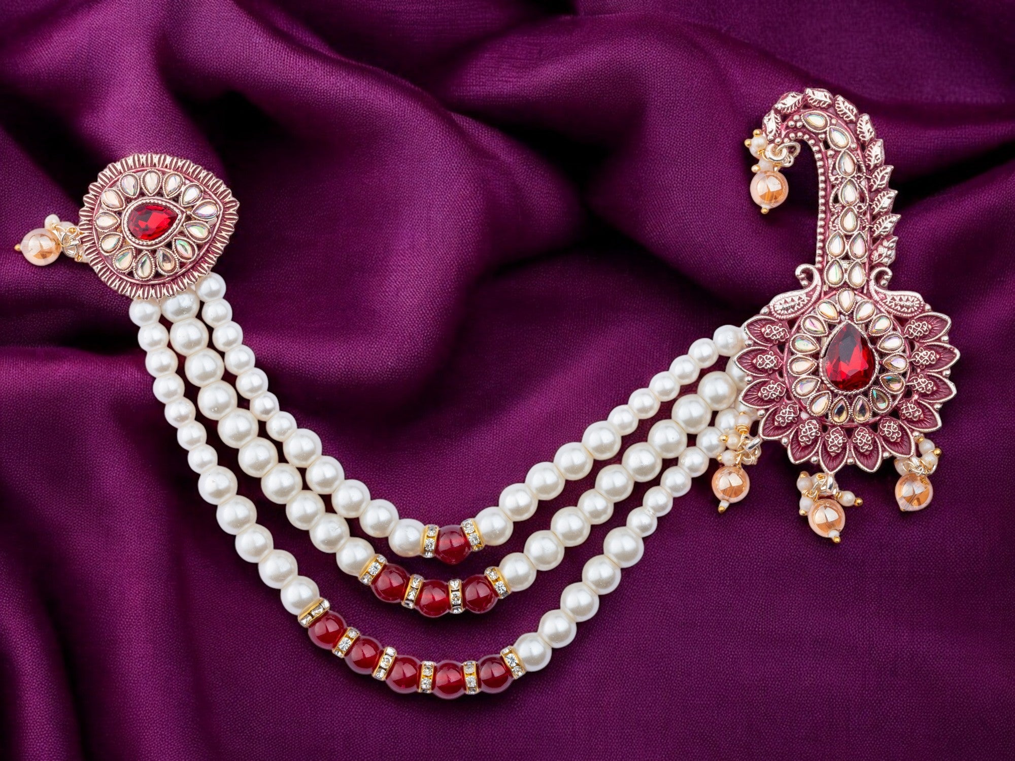 Royal Groom kalgi with Pearls & Kundan Work