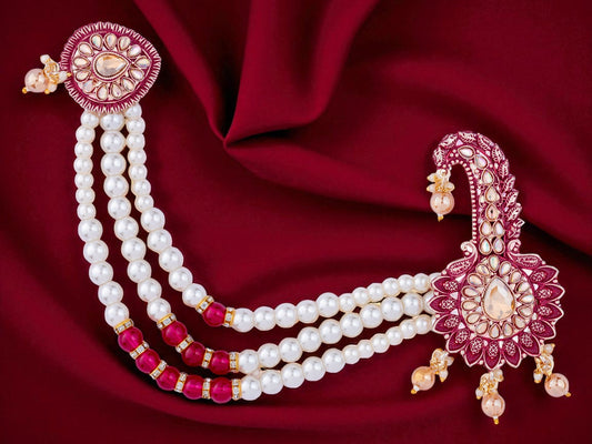 Royal Groom kalgi with Pearls & Kundan Work