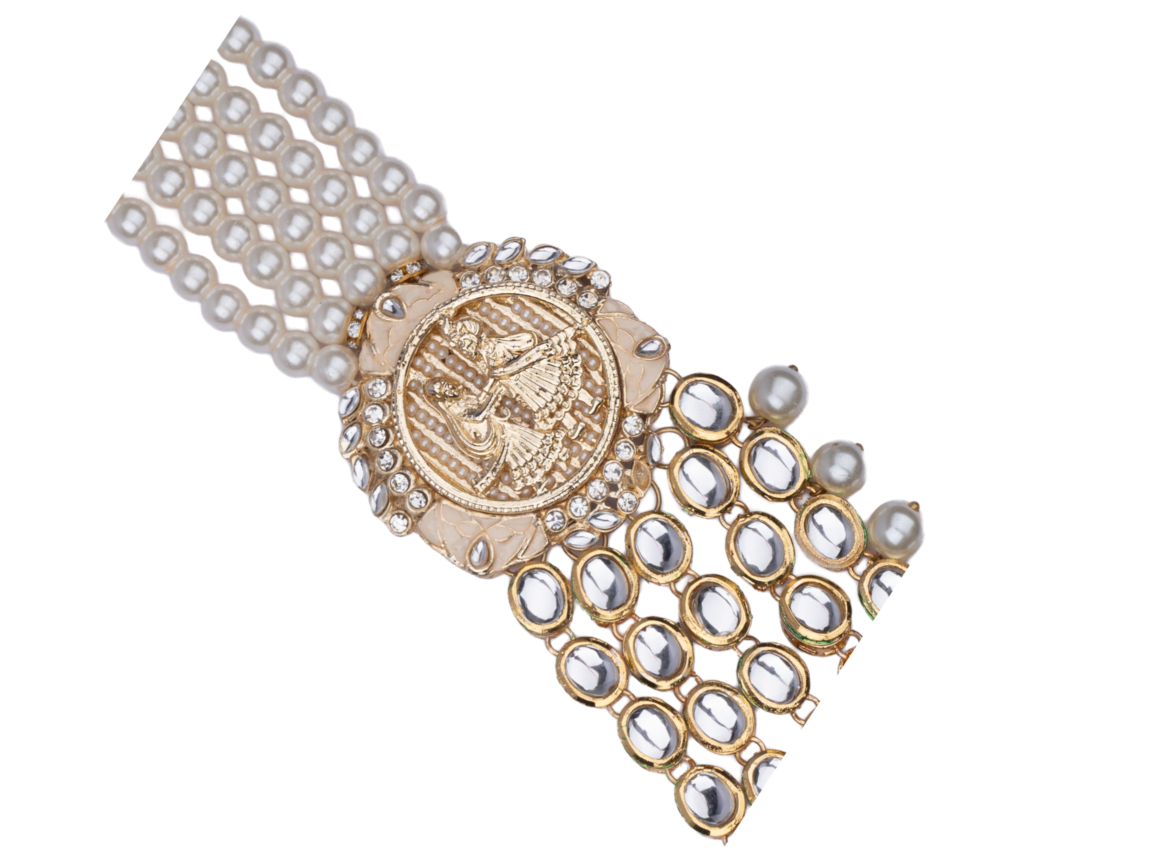 Royal Mirror & Pearl Multi-Layer Groom Mala