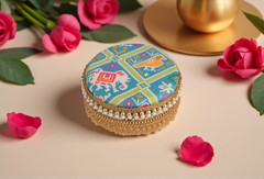 Traditional Ikat Ladoo box - Blue