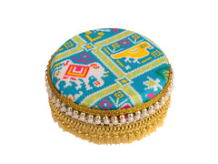 Traditional Ikat Ladoo box - Blue