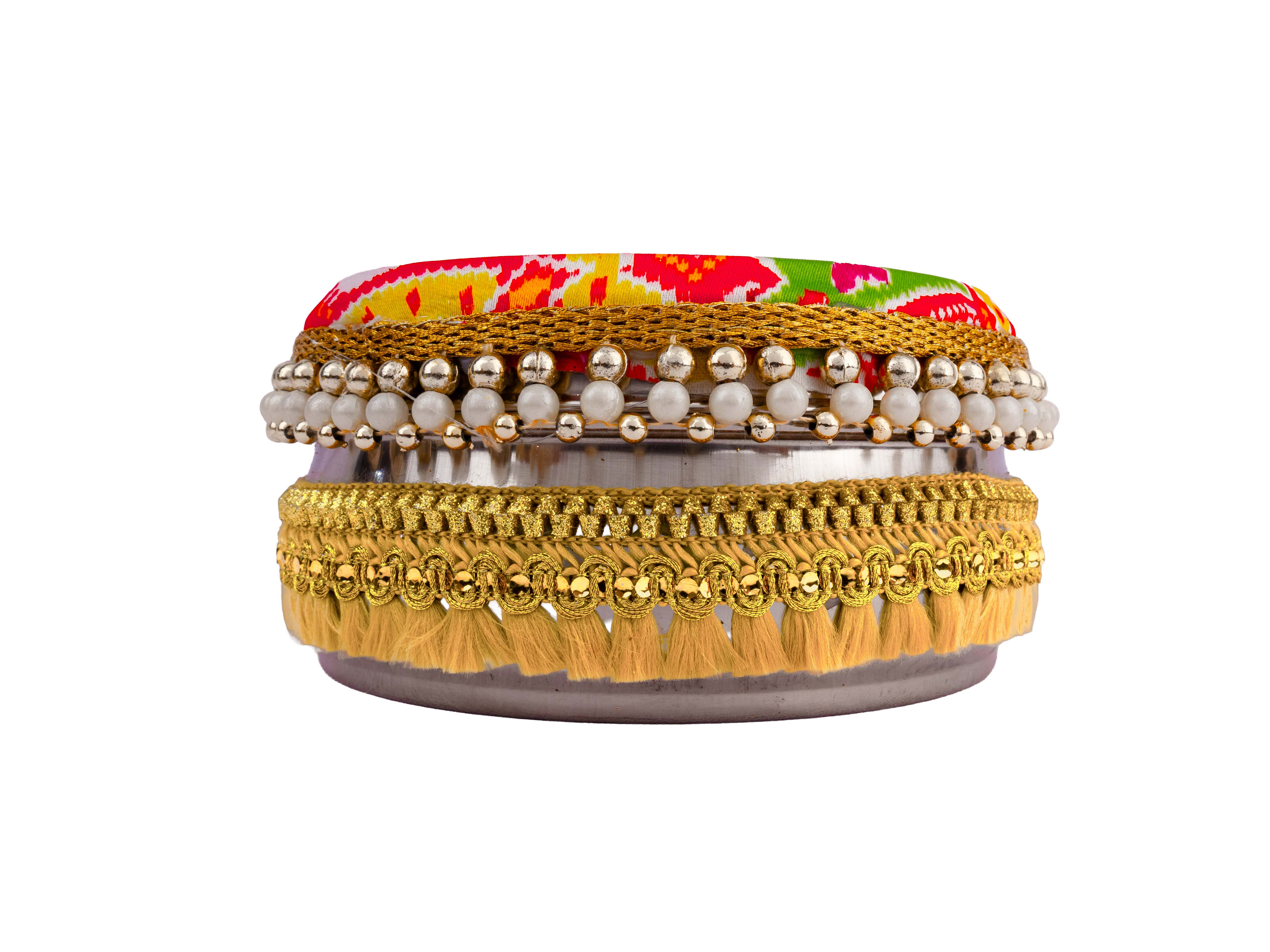 Traditional Ikat Ladoo box - Orange