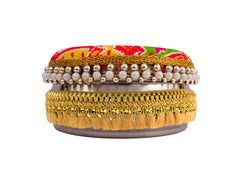 Traditional Ikat Ladoo box - Orange