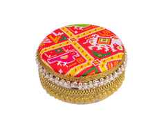 Traditional Ikat Ladoo box - Orange