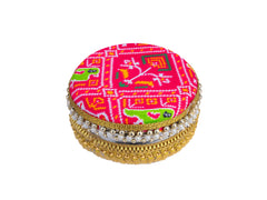 Traditional Ikat Ladoo box - Pink