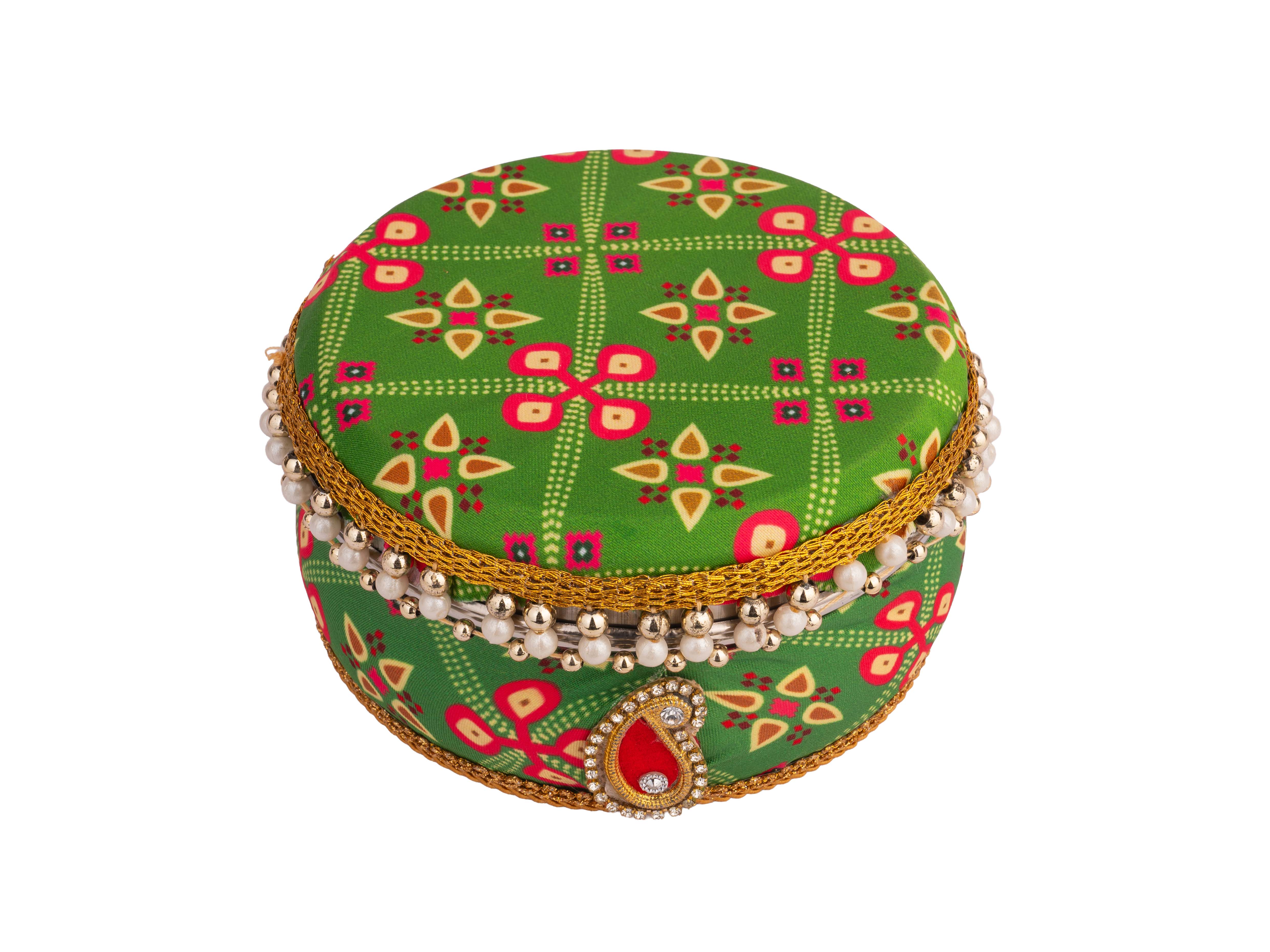Traditional Rajasthani Ladoo box - Green