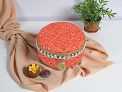 Traditional Rajasthani Ladoo box - Orange
