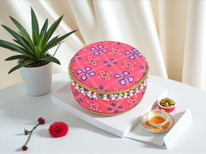 Traditional Rajasthani Ladoo box - Pink