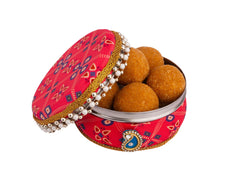 Traditional Rajasthani Ladoo box - Pink