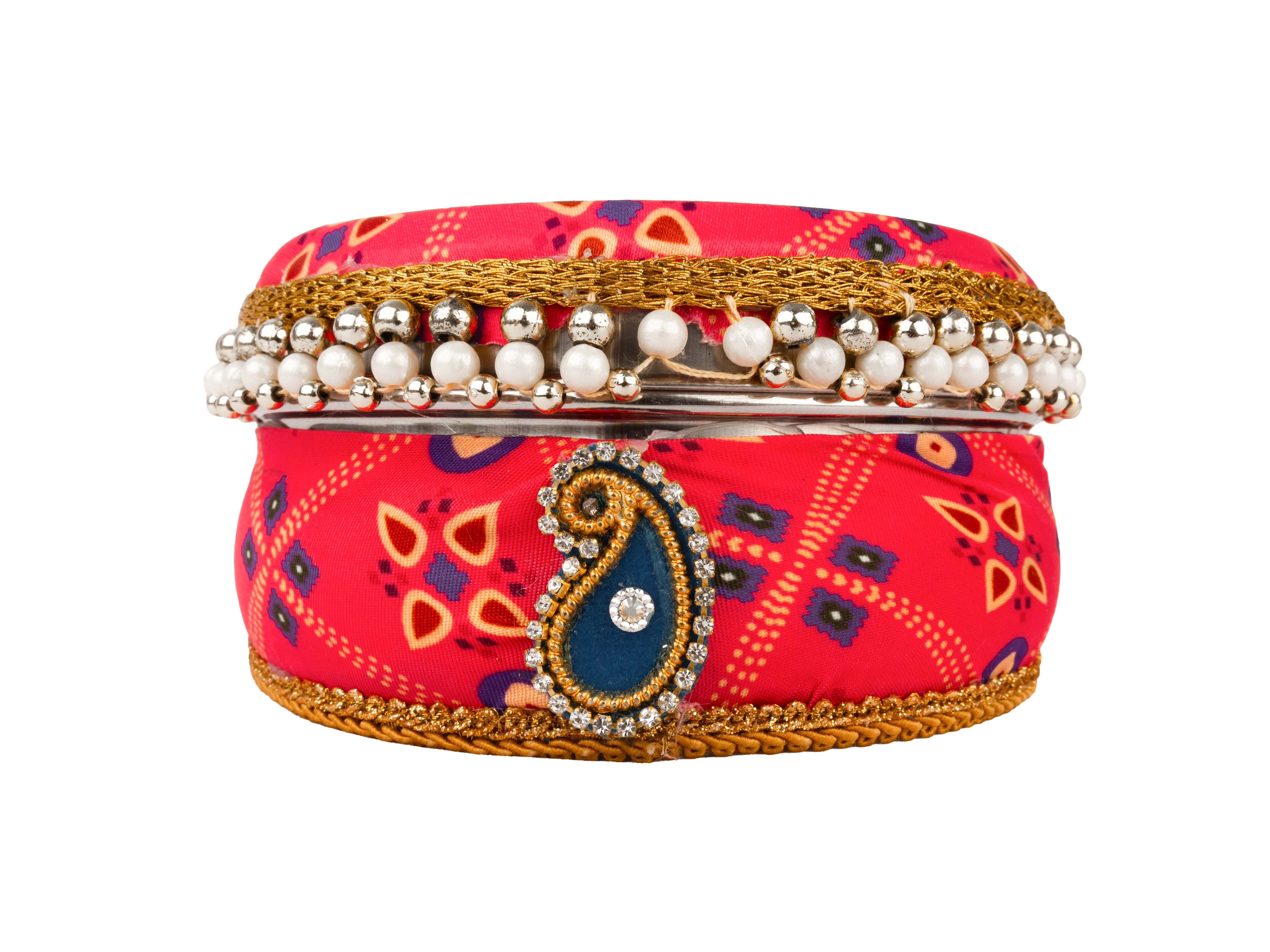 Traditional Rajasthani Ladoo box - Pink