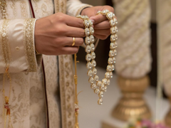 JB - Mayur Stone Groom Mala - White