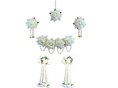 White Rose Floral Jewellery Set