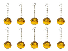 Yellow Floral Maangtika with Pearls