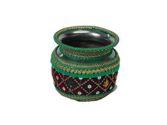 Zardozi Handcrafted Decorated Lota - Maroon
