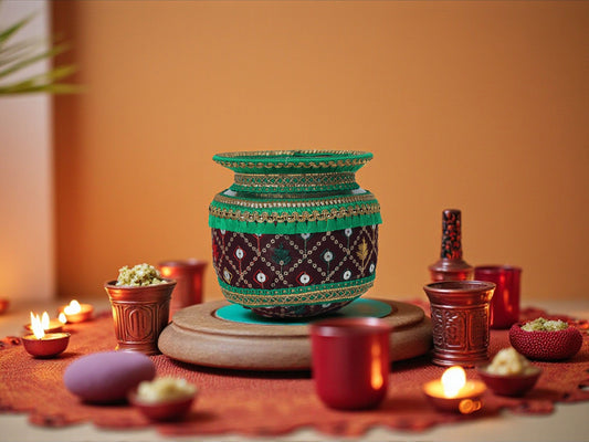 Zardozi Handcrafted Decorated Lota - Maroon