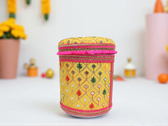 Zardozi Handcrafted box - Yellow
