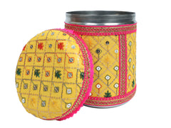 Zardozi Handcrafted box - Yellow