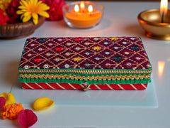 Zardozi Handcrafted Cash Box- Maroon