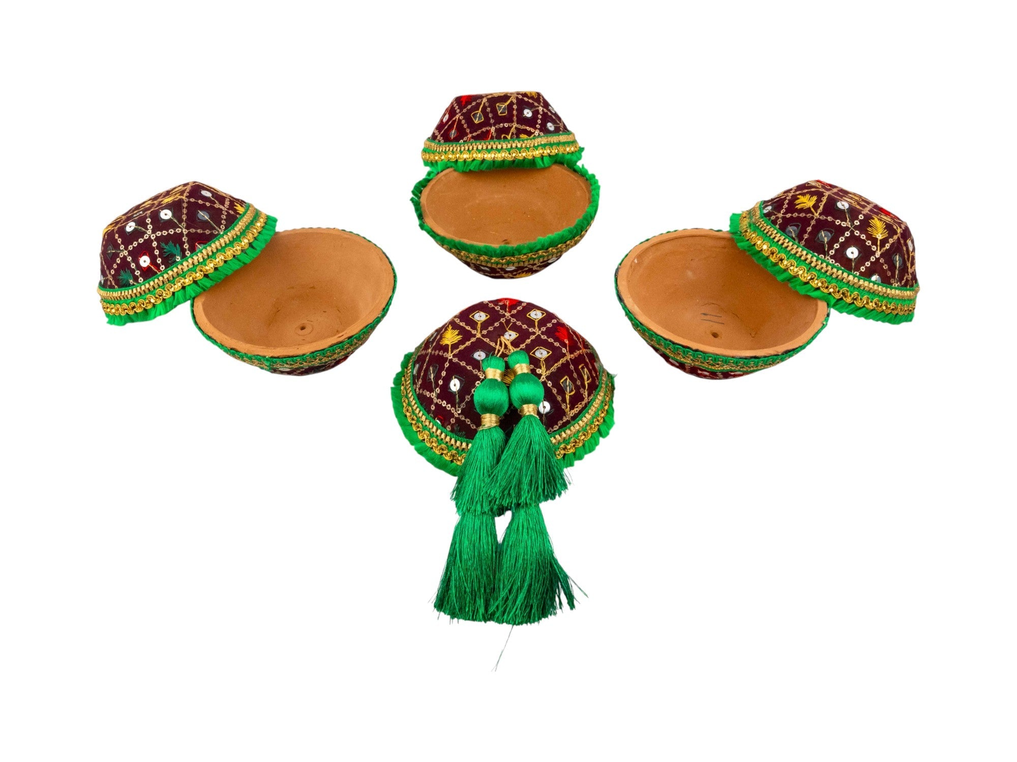 Zardozi handcrafted manda - Maroon