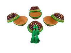 Zardozi handcrafted manda - Maroon