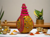 Zardozi handcrafted nariyal - Yellow