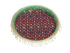 Zardozi Handcrafted Thaal - Maroon