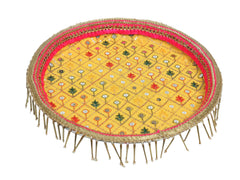 Zardozi Handcrafted Thaal - yellow