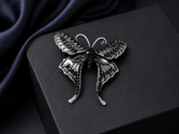 Midnight Sapphire Butterfly Men's Lapel Brooch