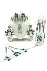 Emerald Bloom Handcrafted Beaded Jewelry Set