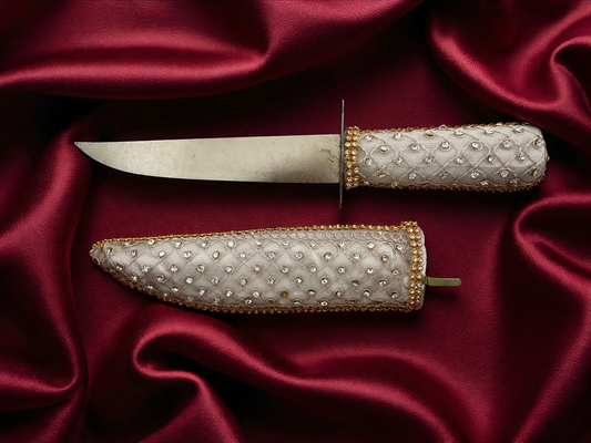 Elegant Ivory Embroidered Kataar