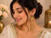 Royal Gulnaar Kashmiri Dangler Earrings – Antique Gold Finish