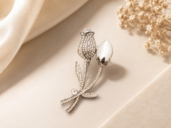 Royal Tulip Crystal Lapel Brooch for Men