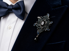 Royal Midnight Crystal Men's Lapel Brooch Pin