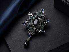 Royal Midnight Crystal Men's Lapel Brooch Pin