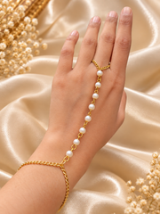 Pearl Chain Golden Hathphool – Navratri Collection