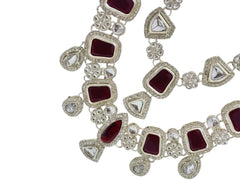 Opulent Emerald Wedding Mala - Red