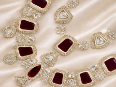 Opulent Emerald Wedding Mala - Red