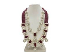 Opulent Emerald Wedding Mala - Red