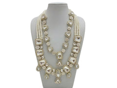 Opulent Emerald Wedding Mala - White