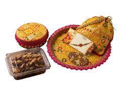 Golden Bloom Traditional Rakhi Gift Set