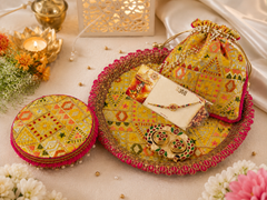 Golden Bloom Traditional Rakhi Gift Set