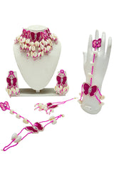 Pink Butterfly Cowrie Shell Statement Jewelry Set
