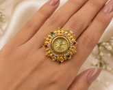 Floral Ring Watch – Vintage Statement Ring